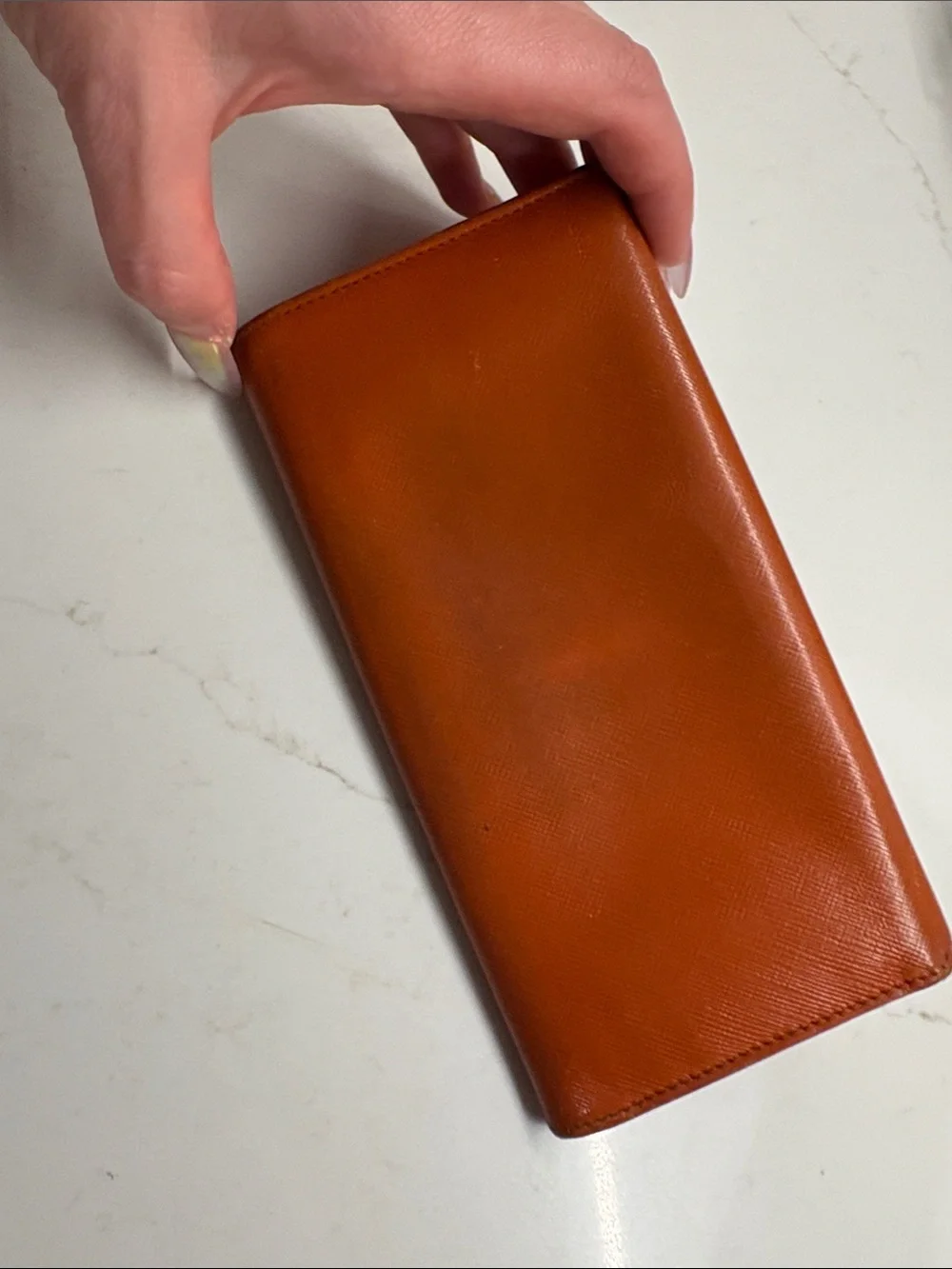 Salvatore Ferragamo Burnt Orange Leather Continental Wallet with Silver Gancini
